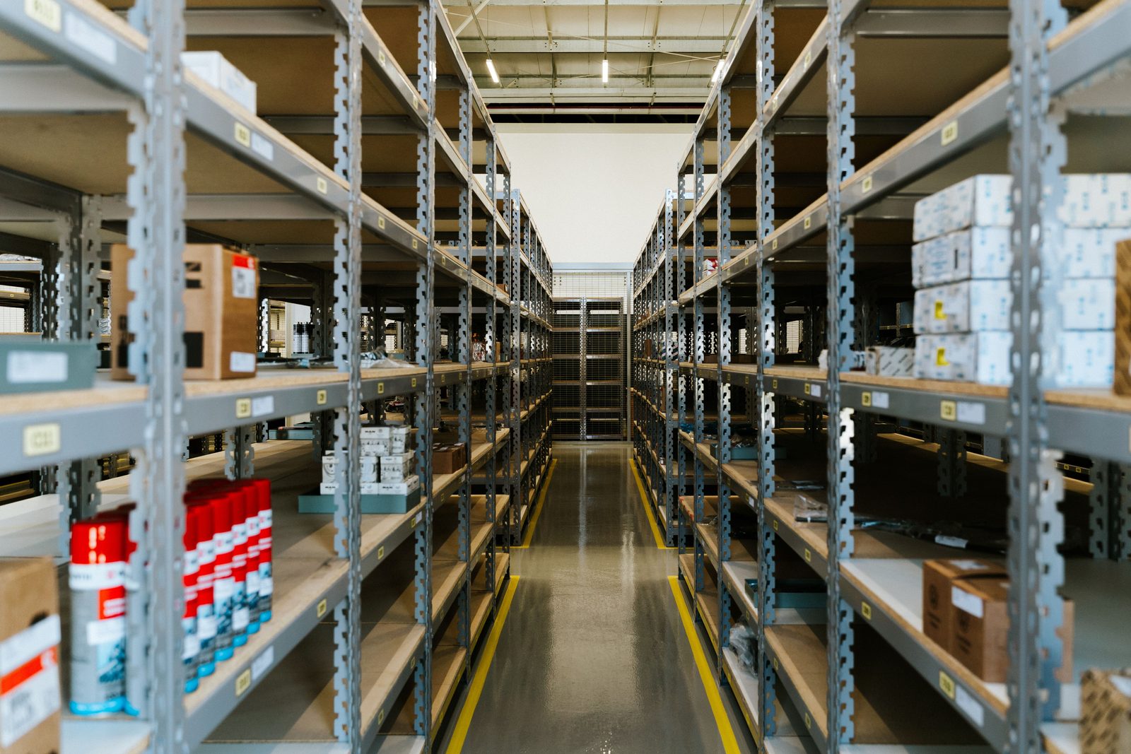 Equipment and consumables staged in the warehouse